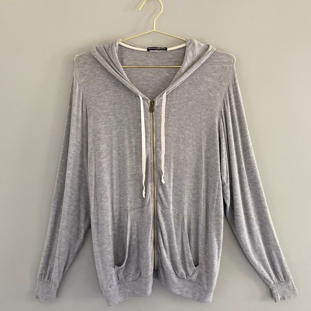 BRANDY MELVILLE Soft Cotton Zip Jacket - OS
